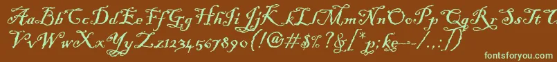 BlackadderItcTt Font – Green Fonts on Brown Background