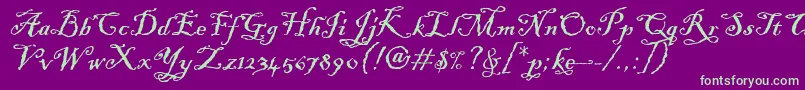 BlackadderItcTt Font – Green Fonts on Purple Background