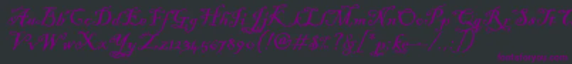 Шрифт BlackadderItcTt – фиолетовые шрифты на чёрном фоне