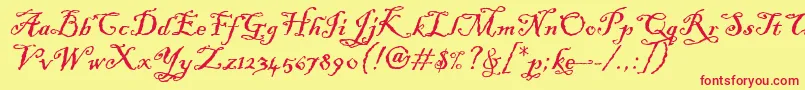 BlackadderItcTt Font – Red Fonts on Yellow Background