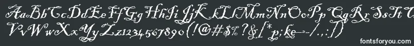 BlackadderItcTt-fontti – valkoiset fontit mustalla taustalla