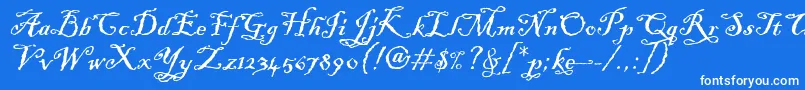 フォントBlackadderItcTt – 青い背景に白い文字