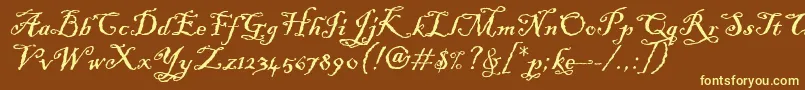 BlackadderItcTt Font – Yellow Fonts on Brown Background
