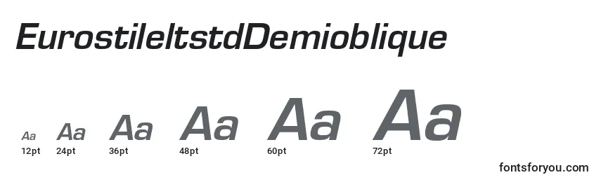 Размеры шрифта EurostileltstdDemioblique