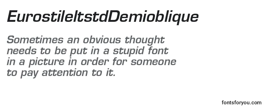 Review of the EurostileltstdDemioblique Font
