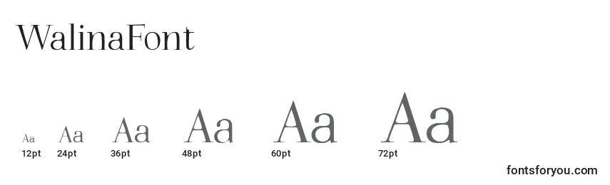 WalinaFont Font Sizes