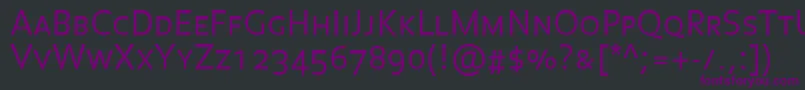 フォントBalancelightCaps – 黒い背景に紫のフォント