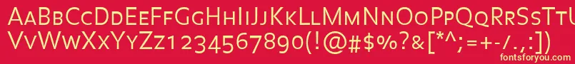 BalancelightCaps Font – Yellow Fonts on Red Background