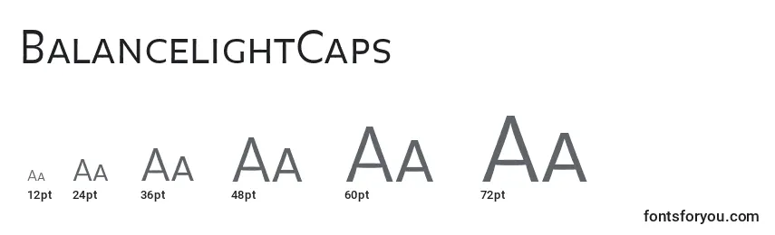 Размеры шрифта BalancelightCaps