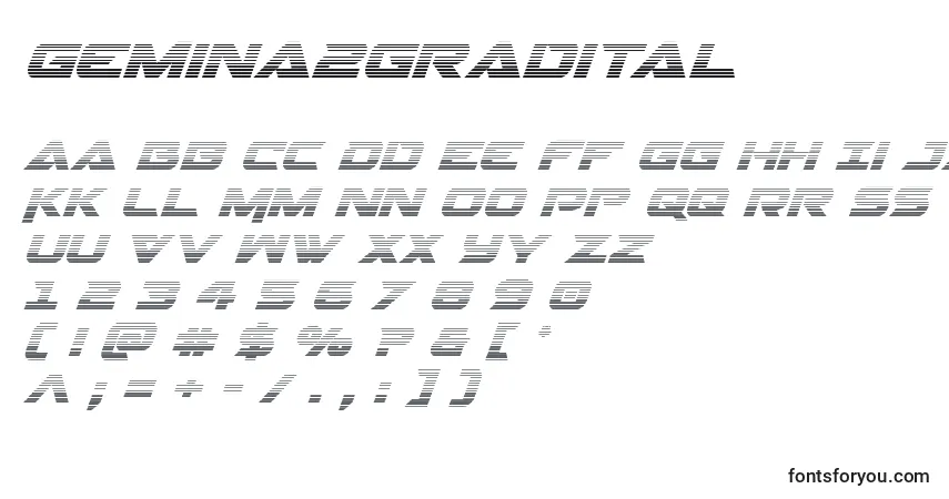 Schriftart Gemina2gradital – Alphabet, Zahlen, spezielle Symbole