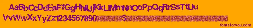 Easyhorror Font – Purple Fonts on Orange Background