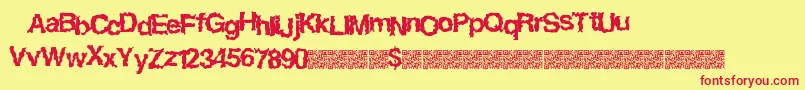 Easyhorror Font – Red Fonts on Yellow Background