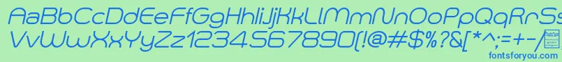 SmushItalicDemo Font – Blue Fonts on Green Background