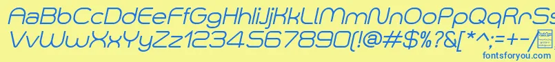 SmushItalicDemo Font – Blue Fonts on Yellow Background