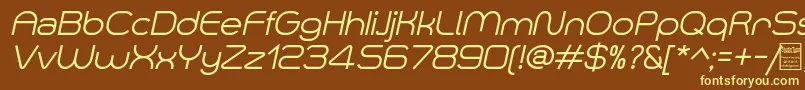 SmushItalicDemo Font – Yellow Fonts on Brown Background