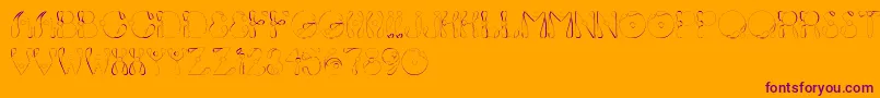 Czcionka Fixie – fioletowe czcionki na pomarańczowym tle