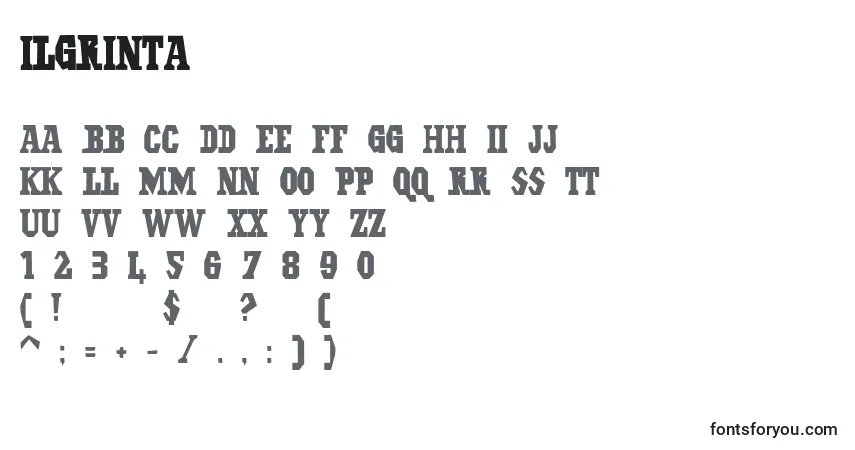 IlGrinta-fontti – aakkoset, numerot, erikoismerkit