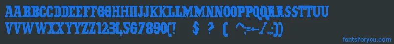 フォントIlGrinta – 黒い背景に青い文字