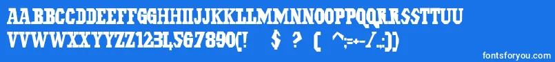 フォントIlGrinta – 青い背景に白い文字