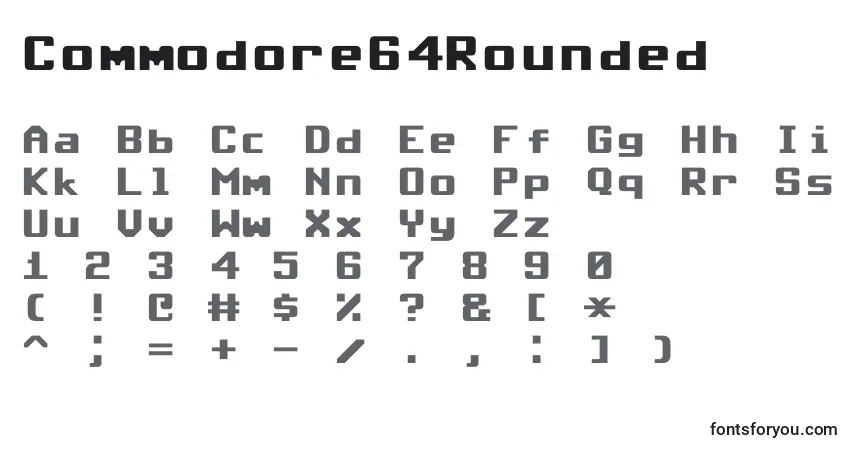 Czcionka Commodore64Rounded – alfabet, cyfry, specjalne znaki
