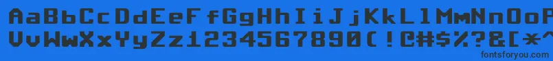 Commodore64Rounded-Schriftart – Schwarze Schriften auf blauem Hintergrund