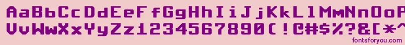 フォントCommodore64Rounded – ピンクの背景に紫のフォント