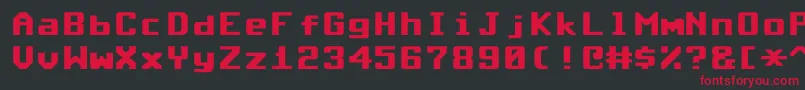 Commodore64Rounded Font – Red Fonts on Black Background