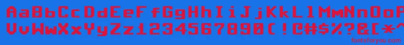 フォントCommodore64Rounded – 赤い文字の青い背景