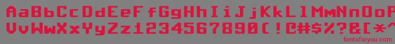 Commodore64Rounded Font – Red Fonts on Gray Background