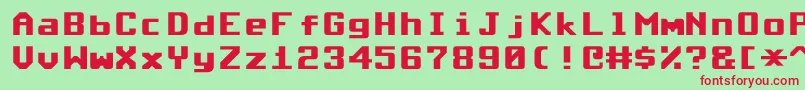 Commodore64Rounded Font – Red Fonts on Green Background