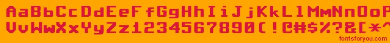 フォントCommodore64Rounded – オレンジの背景に赤い文字