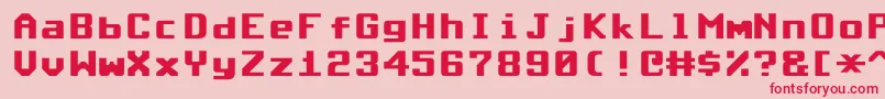 Commodore64Rounded Font – Red Fonts on Pink Background