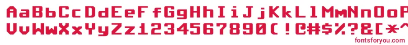 フォントCommodore64Rounded – 白い背景に赤い文字