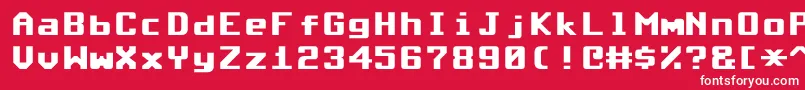 Commodore64Rounded Font – White Fonts on Red Background