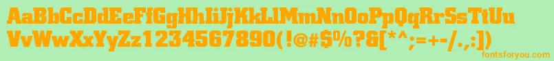 Coliseumultrablackc Font – Orange Fonts on Green Background