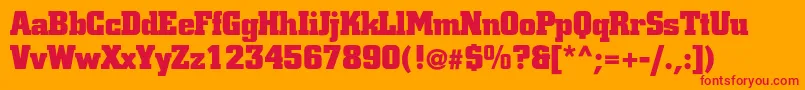 Coliseumultrablackc Font – Red Fonts on Orange Background