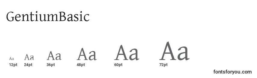 Размеры шрифта GentiumBasic