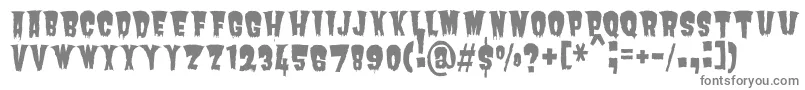 フォントButchermanRegular – 白い背景に灰色の文字