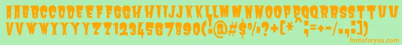 ButchermanRegular Font – Orange Fonts on Green Background