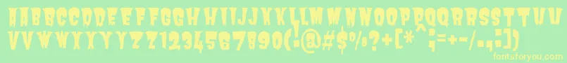 ButchermanRegular Font – Yellow Fonts on Green Background