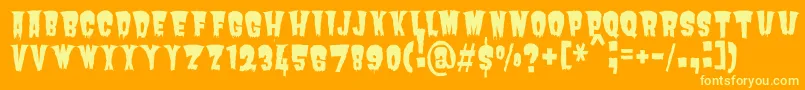 ButchermanRegular Font – Yellow Fonts on Orange Background