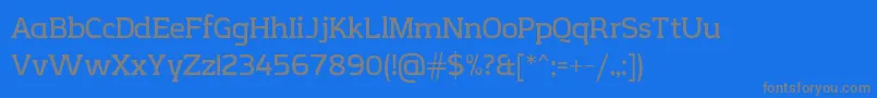 CreativzooSerifV2.1-fontti – harmaat kirjasimet sinisellä taustalla