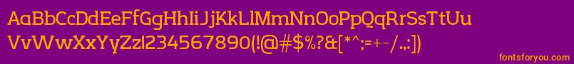 Fonte CreativzooSerifV2.1 – fontes laranjas em um fundo violeta