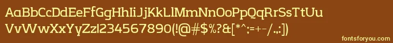 Fonte CreativzooSerifV2.1 – fontes amarelas em um fundo marrom