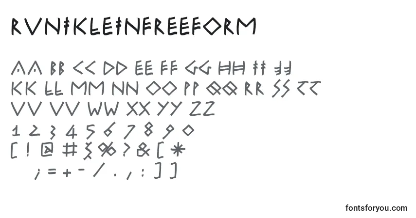 A fonte Runikleinfreeform – alfabeto, números, caracteres especiais