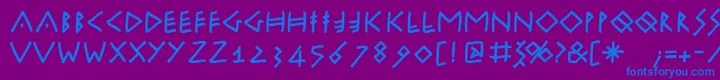 Runikleinfreeform Font – Blue Fonts on Purple Background