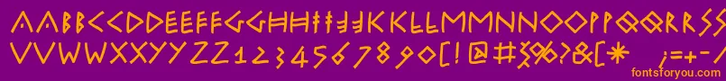 Runikleinfreeform Font – Orange Fonts on Purple Background