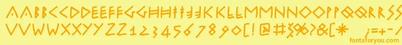 Police Runikleinfreeform – polices orange sur fond jaune