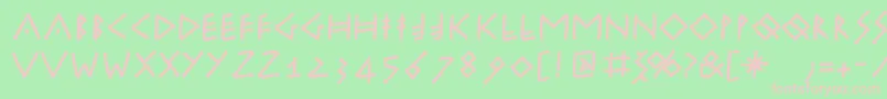 Runikleinfreeform Font – Pink Fonts on Green Background