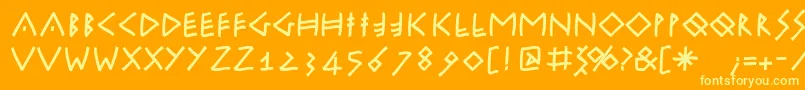 fuente Runikleinfreeform – Fuentes Amarillas Sobre Fondo Naranja